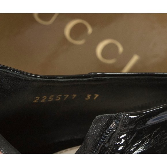 Gucci Vitello Vernice Soft Black Patent Booties 37 - Picture 7 of 8